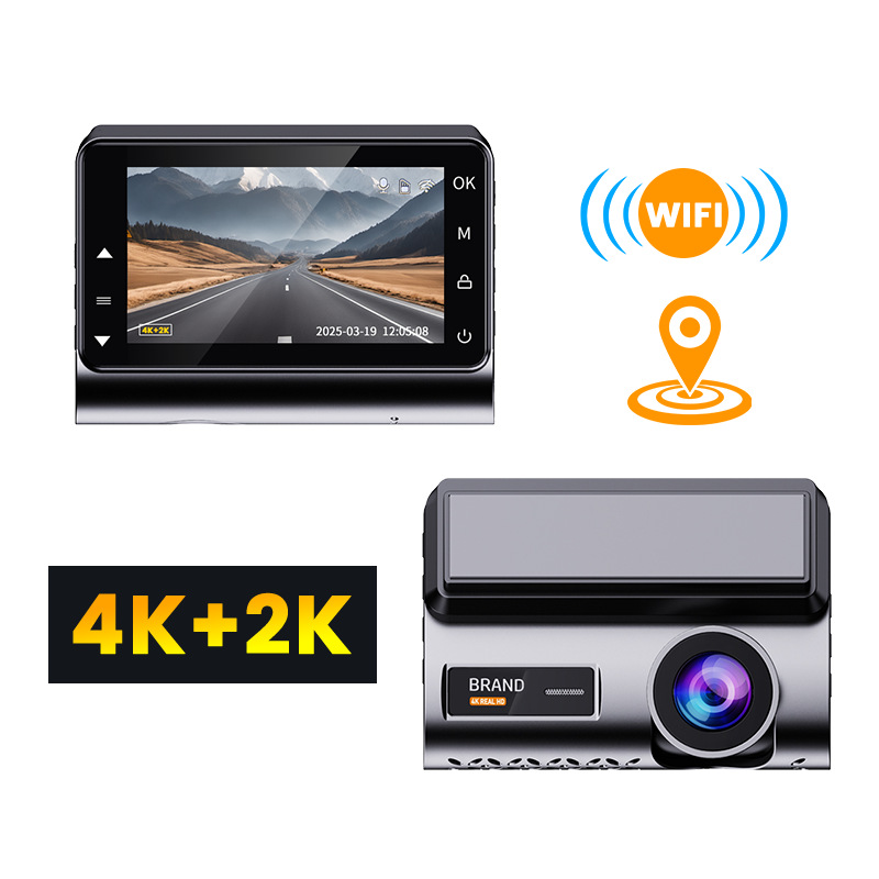 Dash Cam 2K Dual Lens - 4K DVR WiFi Araç Kamerası Ön