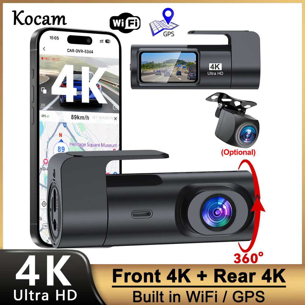 Dash Cam Mirror Backup Camera - 4K UHD Çözünürlüklü, Wi-Fi Bağlantılı, GPS