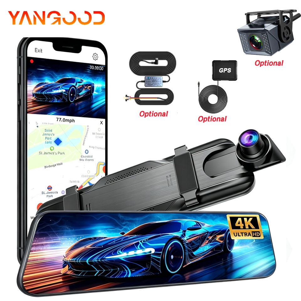 Dash Cam 4K Sony Starvis - 4K+2.5K Dokunmatik Ekranlı Dikiz Aynası, İsteğe