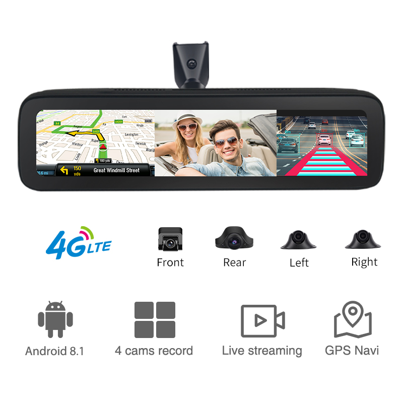 Dash Cam Rear View Mirror 12 Inch - 12 İnç Dokunmatik Ekranlı Araç İçi