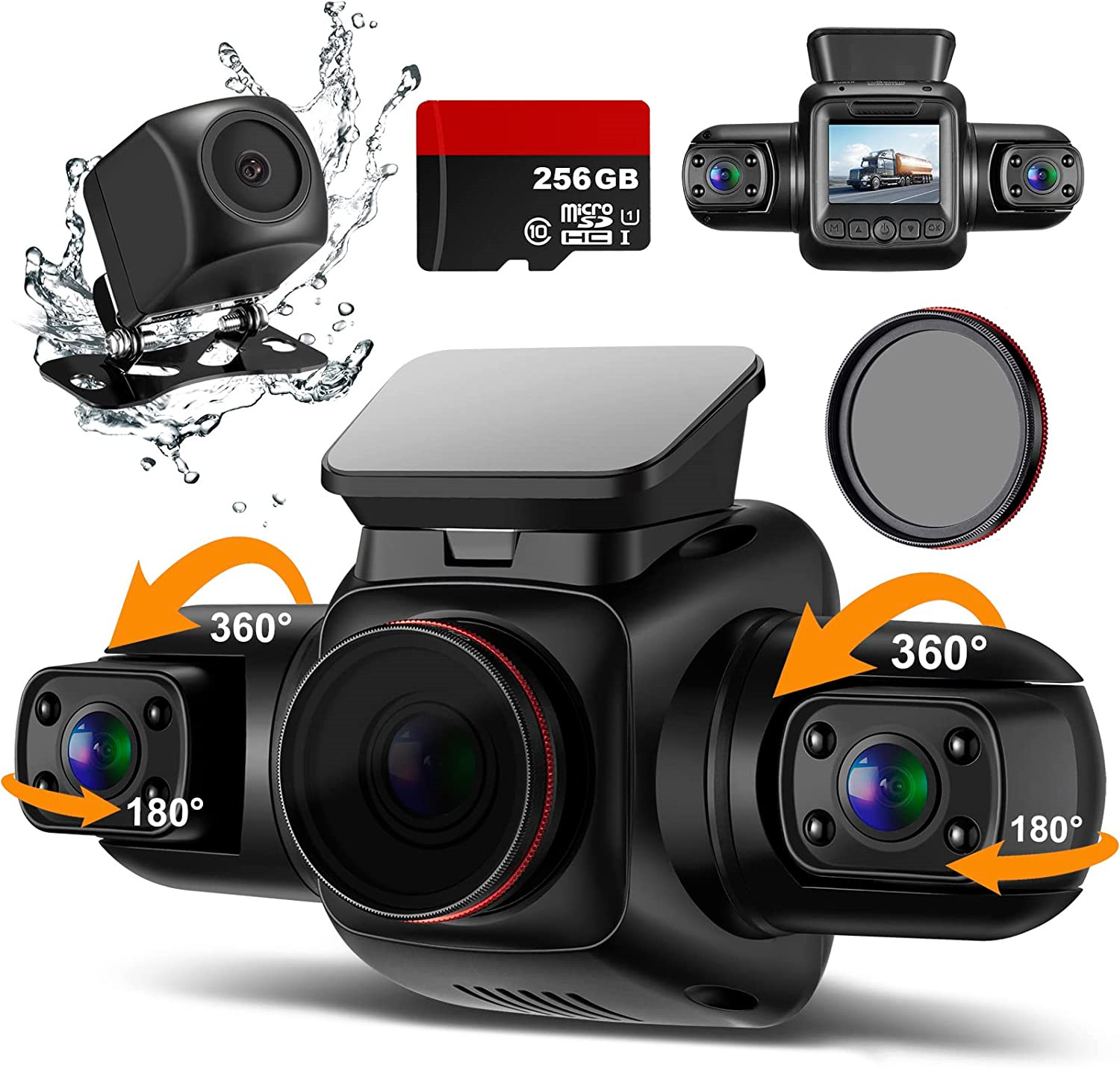 Dash Cam Night Vision Infrared - 4 Kanallı Araç Kamerası 360 °