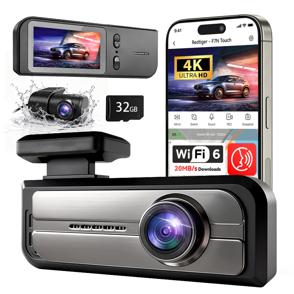 Dash Cam With Parking Monitor - Çift Kameralı Araç Kamerası, 4K UHD