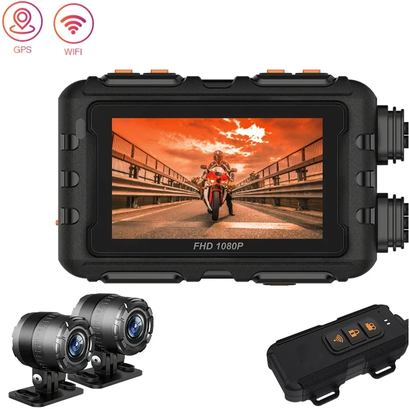 Dual Dash Cam With Gps Wifi - Mini WiFi Motosiklet Araç Kamerası Çift