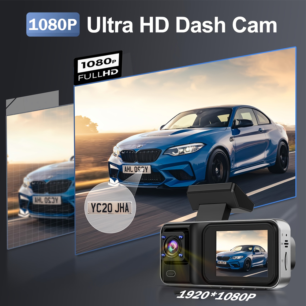 Arabalar için Araç Kamerası 3  - Dash Cam 3 Channel 1080P incelemesi ve fiyatı