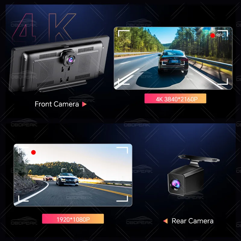 11.3 inç Araba DVR 4K Araç Kam - Dual Dash Cam With Gps Wifi incelemesi ve fiyatı
