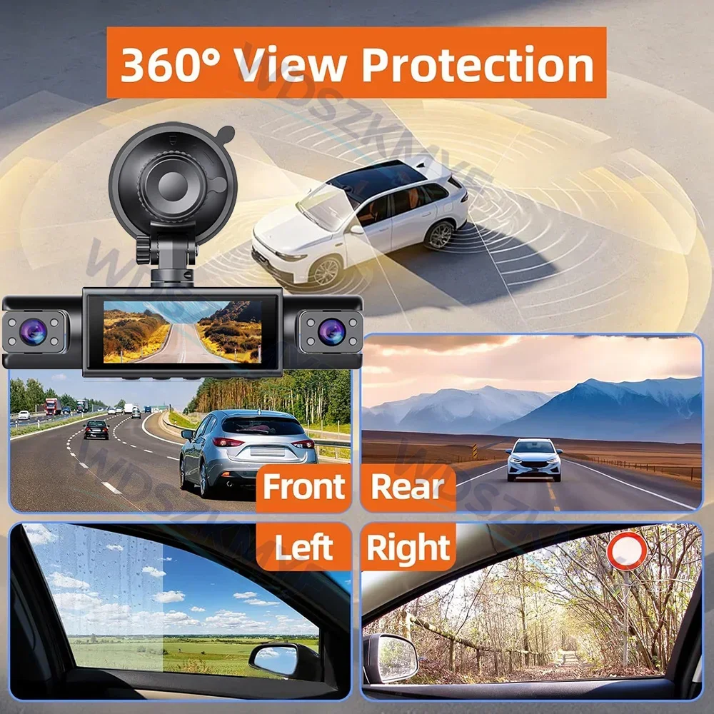 WiFi 4 Kanallı Araç Kamerası A - Dash Cam 3 Channel 1080P incelemesi ve fiyatı
