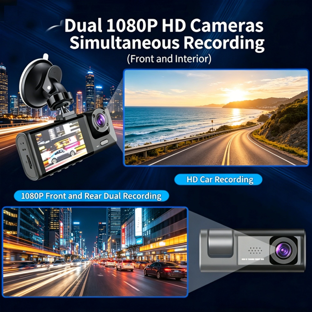 Araç Kamerası 1080P Full HD Wi - Dash Cam 3 Channel 1080P incelemesi ve fiyatı