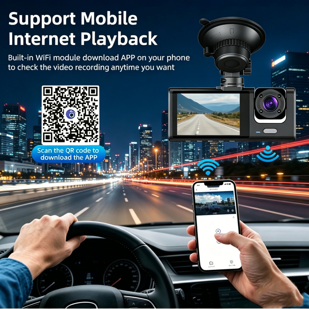 Araç Kamerası 1080P Full HD Wi - Dash Cam 3 Channel 1080P incelemesi ve fiyatı