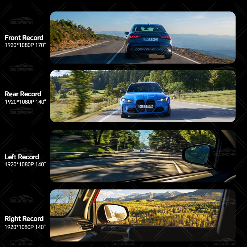 OBDPEAK D75 4 Kanallı 11 inç 1 - Dash Cam Night Vision Infrared incelemesi ve fiyatı