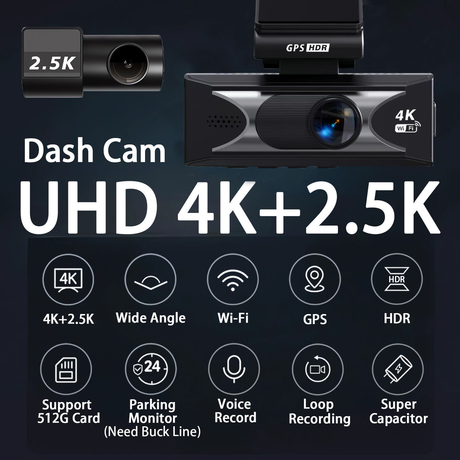 Dash Cam UHD3840*2160P 4K + 2. - Dash Cam 4K Sony Starvis incelemesi ve fiyatı