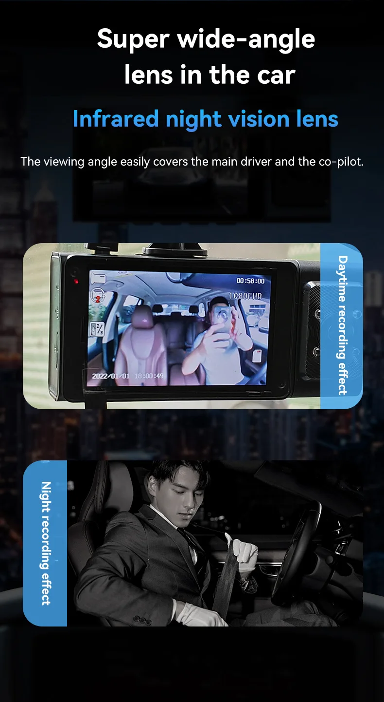 XZY 3 Kanallı 1080P WiFi Araç  - Dash Cam Night Vision Infrared incelemesi ve fiyatı