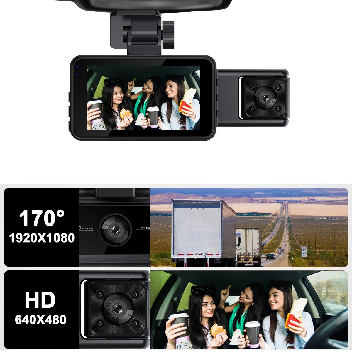 XZY Yeni 3 Lensli WiFi HD Araç - Dash Cam Night Vision Infrared incelemesi ve fiyatı