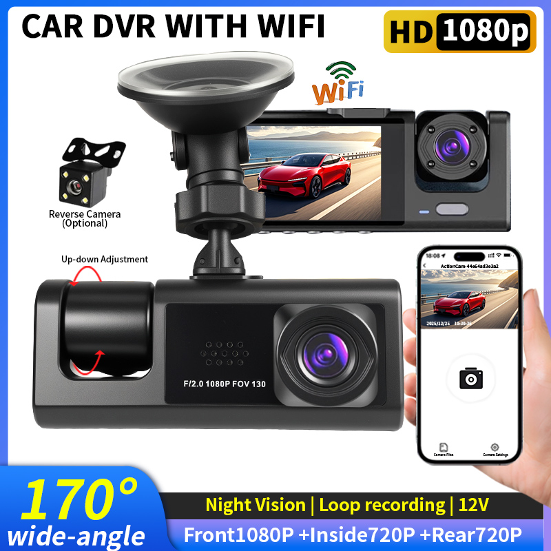 HD 1080P Araç İçi Kamera 3 Kan - Dash Cam 3 Channel 1080P incelemesi ve fiyatı