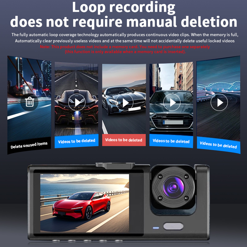HD 1080P Araç İçi Kamera 3 Kan - Dash Cam 3 Channel 1080P incelemesi ve fiyatı