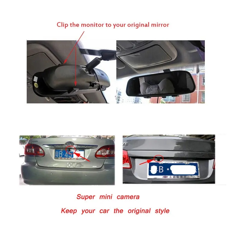 4.3 Inç Araba dikiz aynası HD  - Dash Cam Mirror Backup Camera incelemesi ve fiyatı