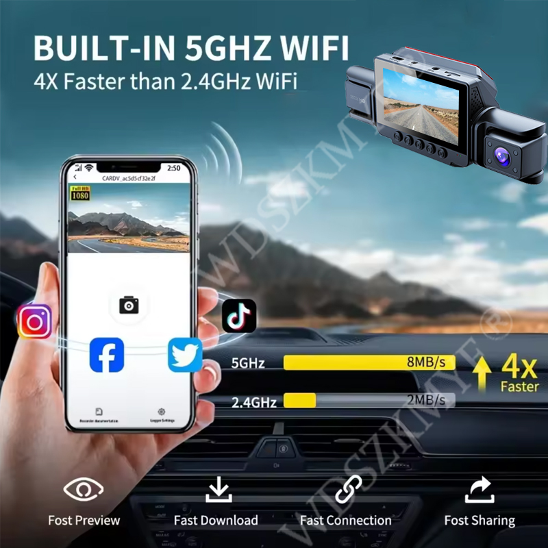 Arabalar için 1080P HD DashCam - Dash Cam 3 Channel 1080P incelemesi ve fiyatı