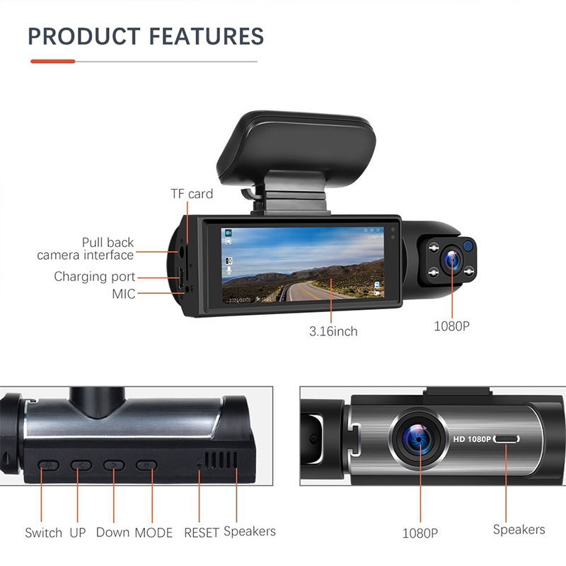 M8 Araç Kamerası, HD Çift Lens - Dash Cam Night Vision Infrared incelemesi ve fiyatı
