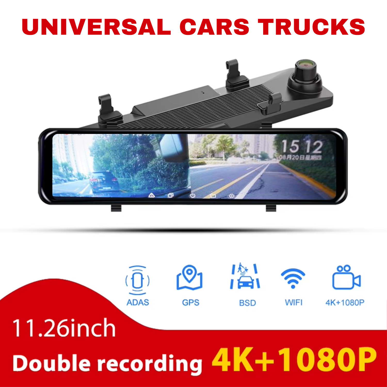 4K Wifi Aynalı Araç Kamerası G - Dash Cam Mirror Backup Camera incelemesi ve fiyatı