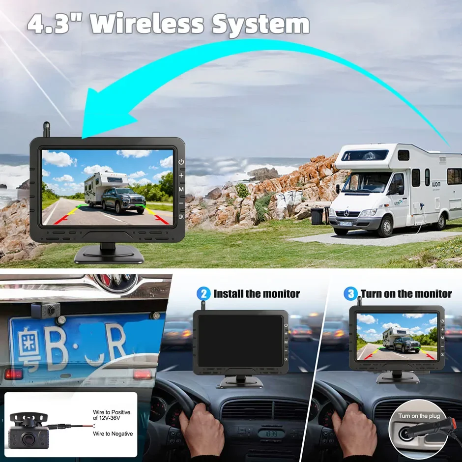 HD Kablosuz 4,3 İnç Park Monit - Dash Cam With Parking Monitor incelemesi ve fiyatı