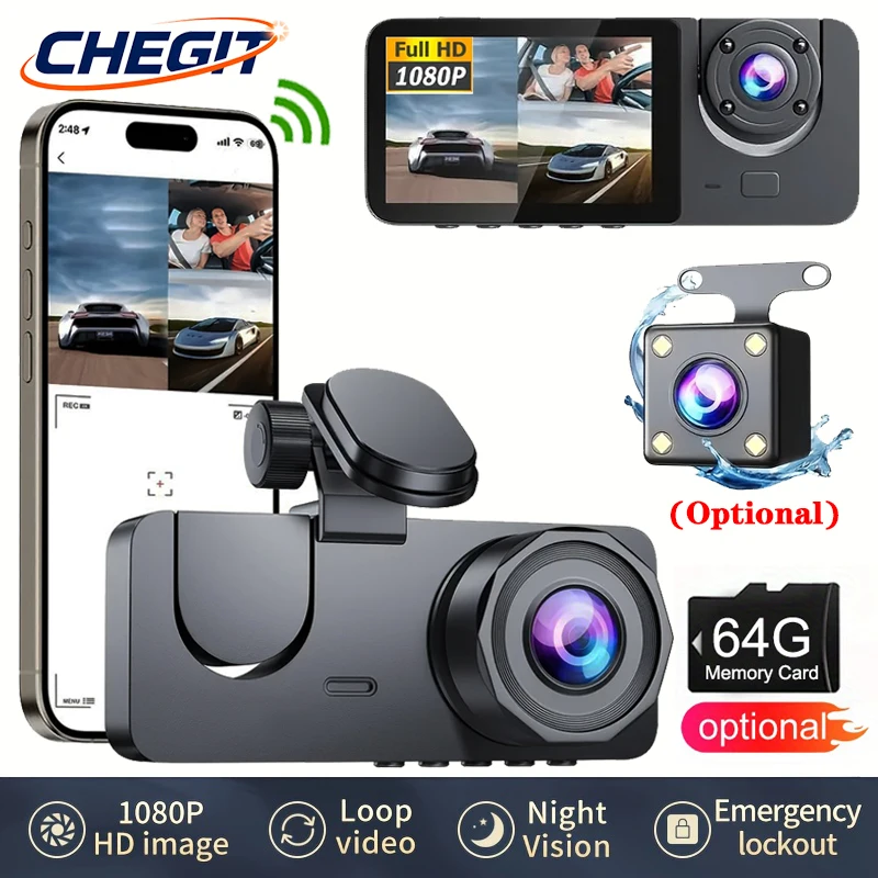Araba DVR 2/3 Kanal Araç Kamer - Dash Cam 3 Channel 1080P incelemesi ve fiyatı