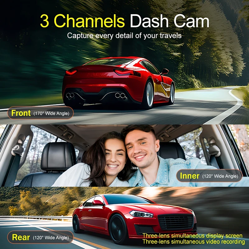Araba DVR 2/3 Kanal Araç Kamer - Dash Cam 3 Channel 1080P incelemesi ve fiyatı