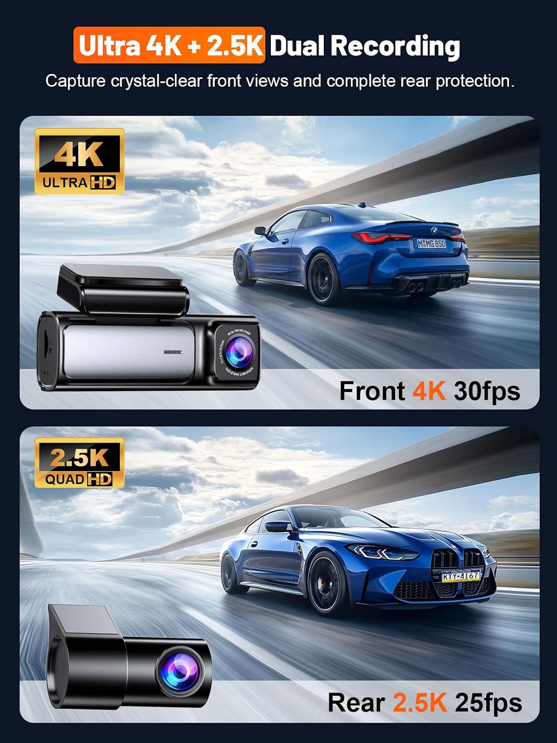 Ön Arka Araç Kamerası 4K 25K D - Dash Cam Front And Rear 4K incelemesi ve fiyatı