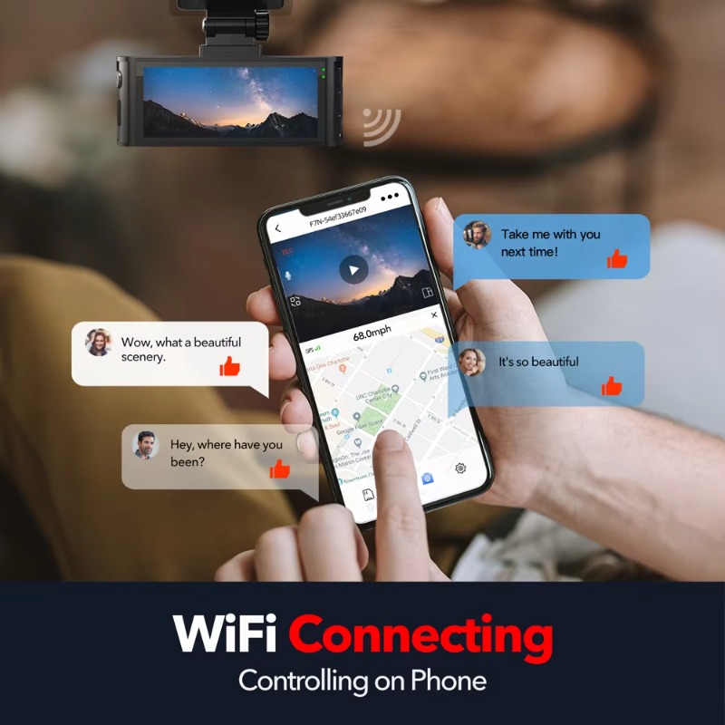 F7N WIFI GPS Desteği 3.16 İnç  - Dual Dash Cam With Gps Wifi incelemesi ve fiyatı