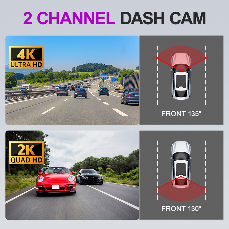 4K 2K Çift Lensli UHD WiFi Ara - Dash Cam 2K Dual Lens incelemesi ve fiyatı