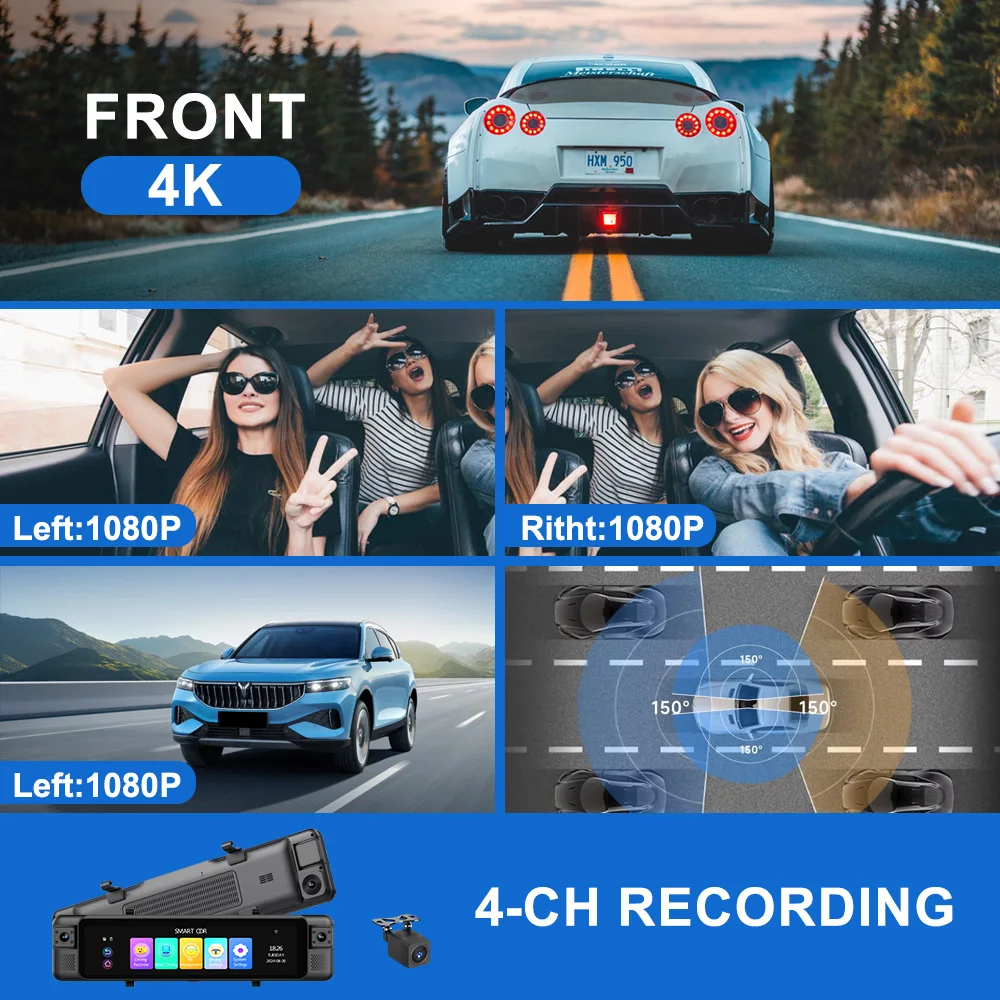 AOEDI ADAS 4 Kanallı Dikiz Ayn - Dash Cam 360 Degree Panoramic incelemesi ve fiyatı