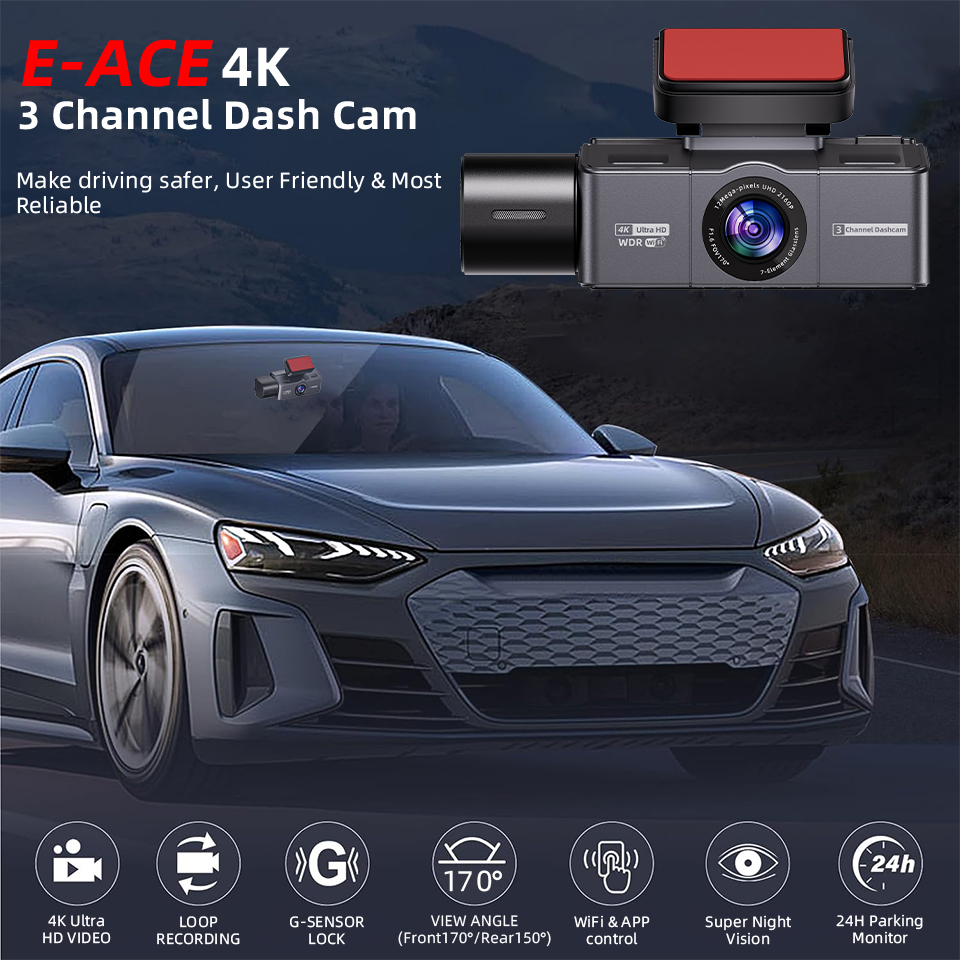 E-ACE 3 Kanallı 4K Araç Kamera - Dash Cam 4K Sony Starvis incelemesi ve fiyatı
