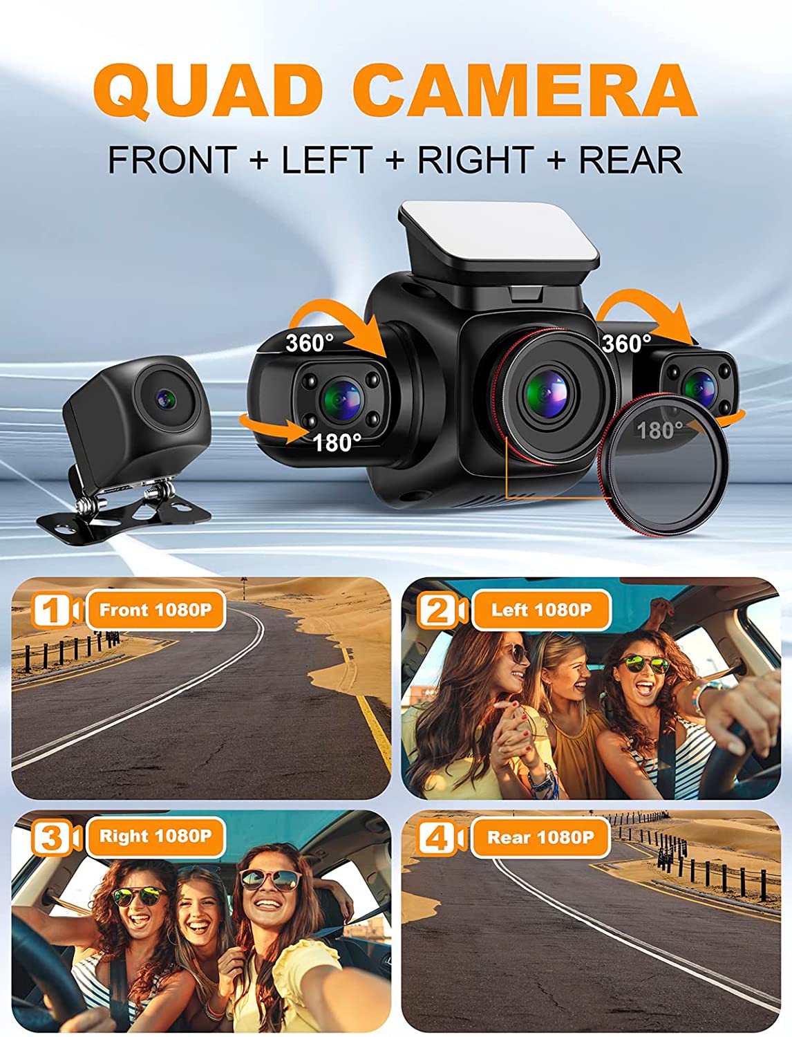 4 Kanallı Araç Kamerası 360 °  - Dash Cam Night Vision Infrared incelemesi ve fiyatı