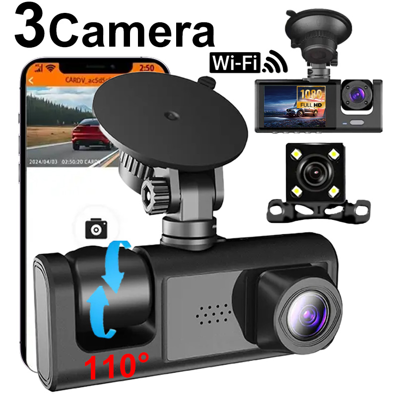 Araç Kaydedici Araç İçi Kamera - Dash Cam 3 Channel 1080P incelemesi ve fiyatı