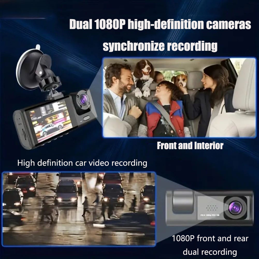Araç Kaydedici Araç İçi Kamera - Dash Cam 3 Channel 1080P incelemesi ve fiyatı