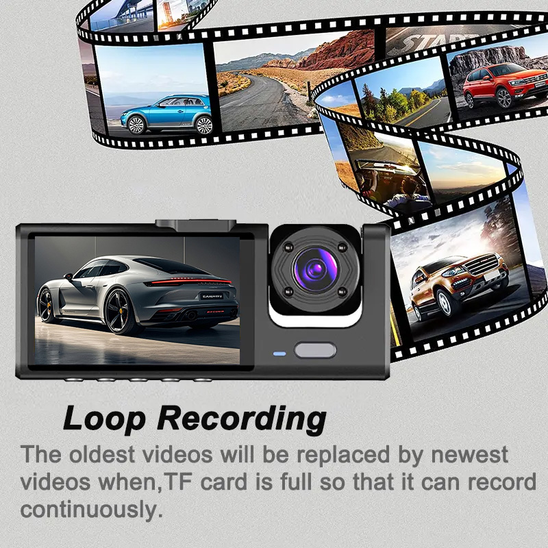Araç Kaydedici Araç İçi Kamera - Dash Cam 3 Channel 1080P incelemesi ve fiyatı