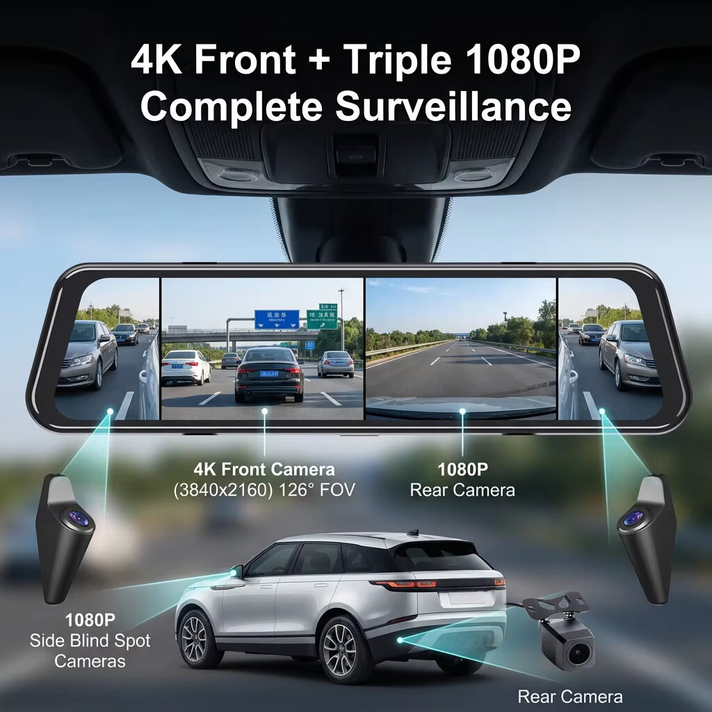 EKLEVA 12 İnç 4K Süper HD Diki - Dash Cam Rear View Mirror 12 Inch incelemesi ve fiyatı