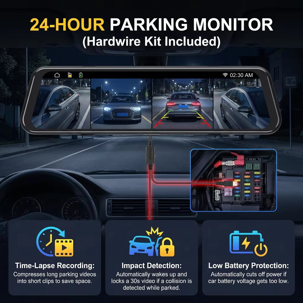 EKLEVA 12 İnç 4K Süper HD Diki - Dash Cam Rear View Mirror 12 Inch incelemesi ve fiyatı