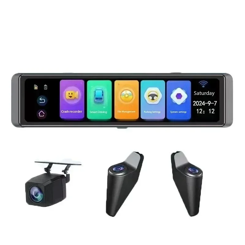 4. 360 Derece Kör Nokta Uyarı  - Dash Cam Rear View Mirror 12 Inch incelemesi ve fiyatı