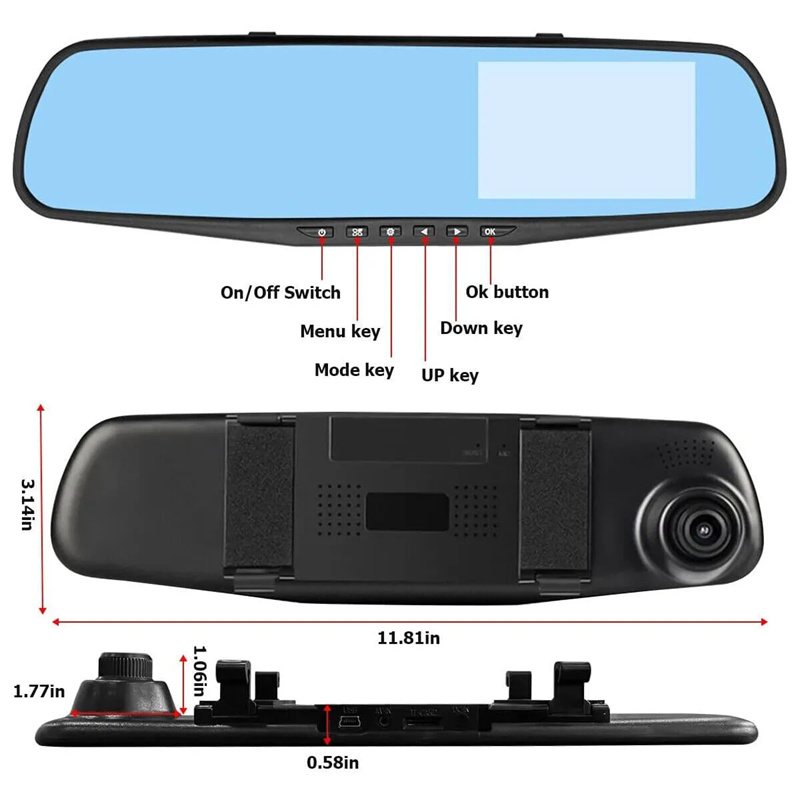 Ayna Dash kamera FHD çift lens - Dash Cam With Parking Monitor incelemesi ve fiyatı