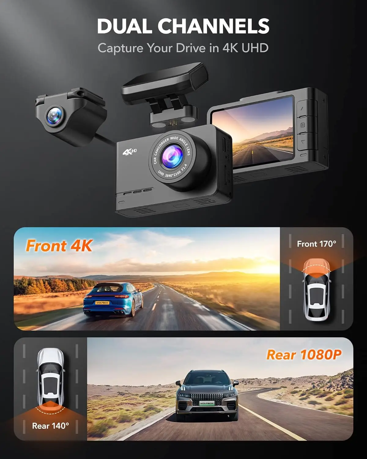 Wolfbox Dealer D07 Çift Kamera - Dual Dash Cam With Gps Wifi incelemesi ve fiyatı