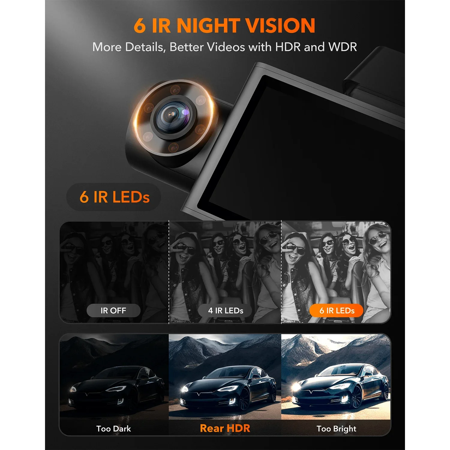 WOLFBOX I07 Araç Kamerası 3 Ka - Dash Cam 3 Channel 1080P incelemesi ve fiyatı
