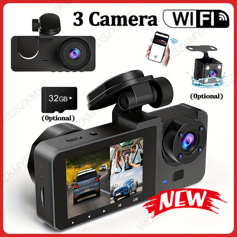 Üçlü Lens WiFi Dashcam 2/3 Kan - Dash Cam 3 Channel 1080P incelemesi ve fiyatı