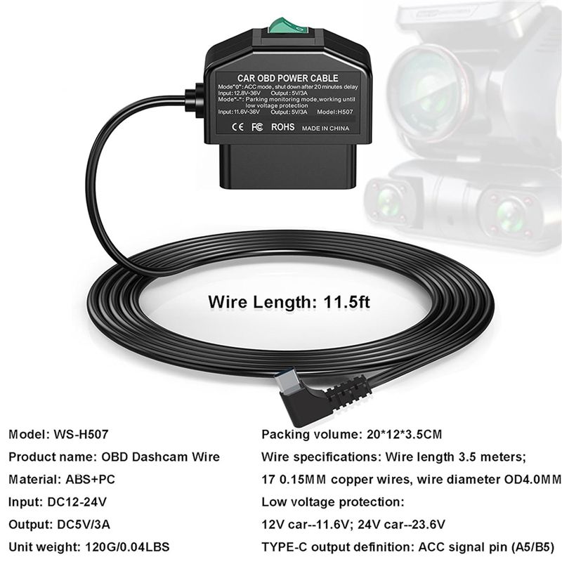 AB56-4X Araç Kamerası OBD Sabi - Dash Cam Hardwire Kit incelemesi ve fiyatı