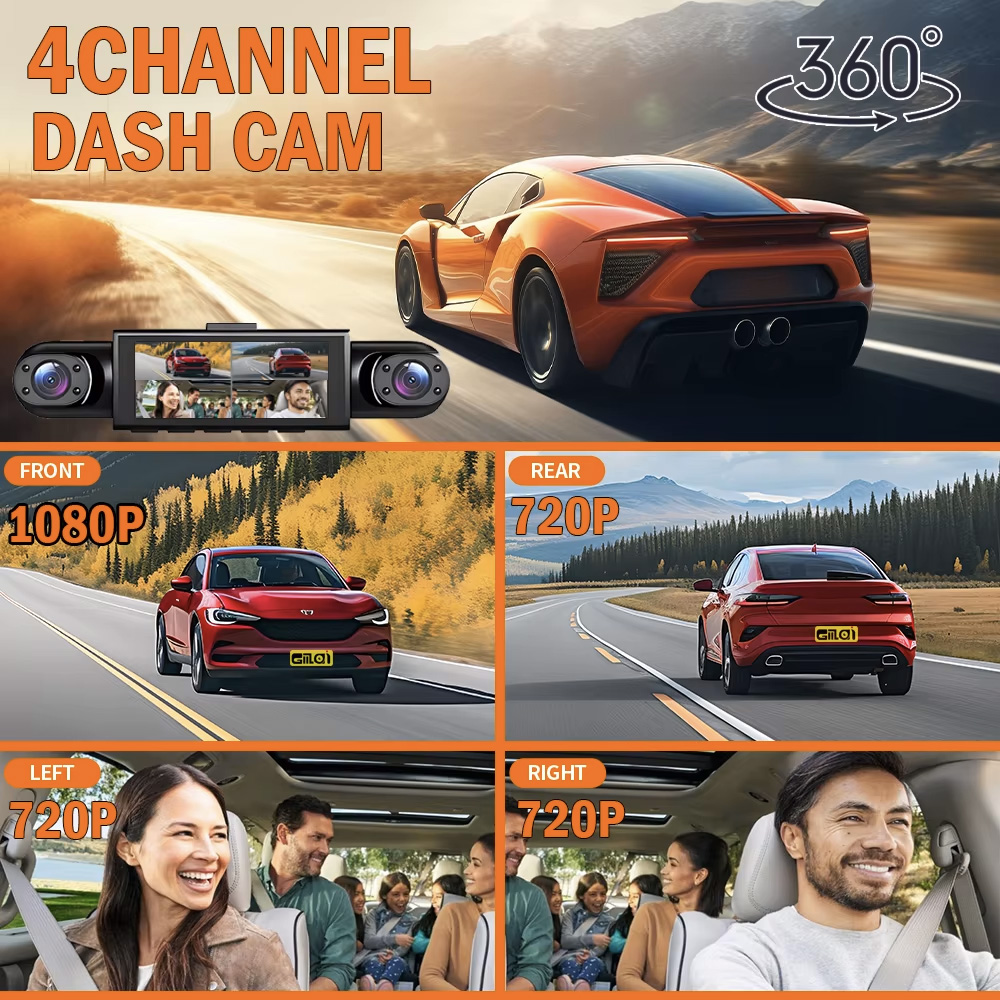 4 Kanallı 360 Derece Araç İçi  - Dash Cam 360 Degree Panoramic incelemesi ve fiyatı