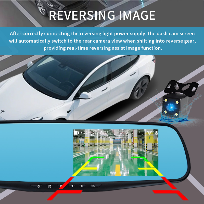 4,5 İnç Aynalı Ekranlı Araç İç - Dash Cam 3 Channel 1080P incelemesi ve fiyatı