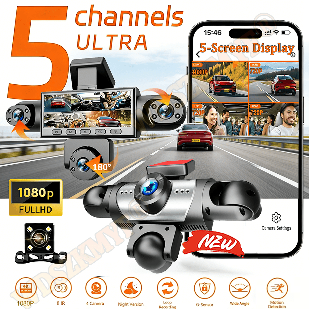 5 Kanallı 360 Derece Araç Kame - Dash Cam 360 Degree Panoramic incelemesi ve fiyatı
