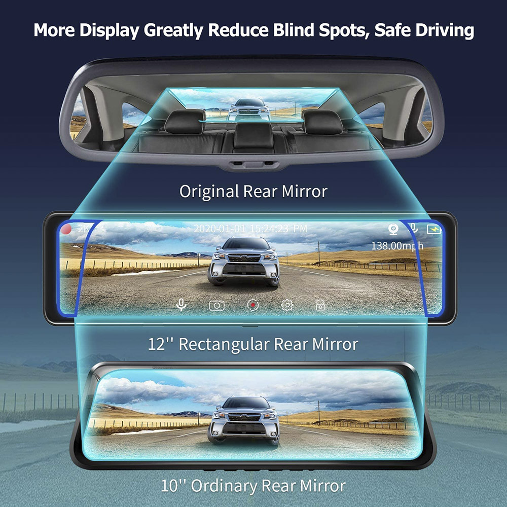 12 İnç Dokunmatik Ekran Çift K - Dual Dash Cam With Gps Wifi incelemesi ve fiyatı