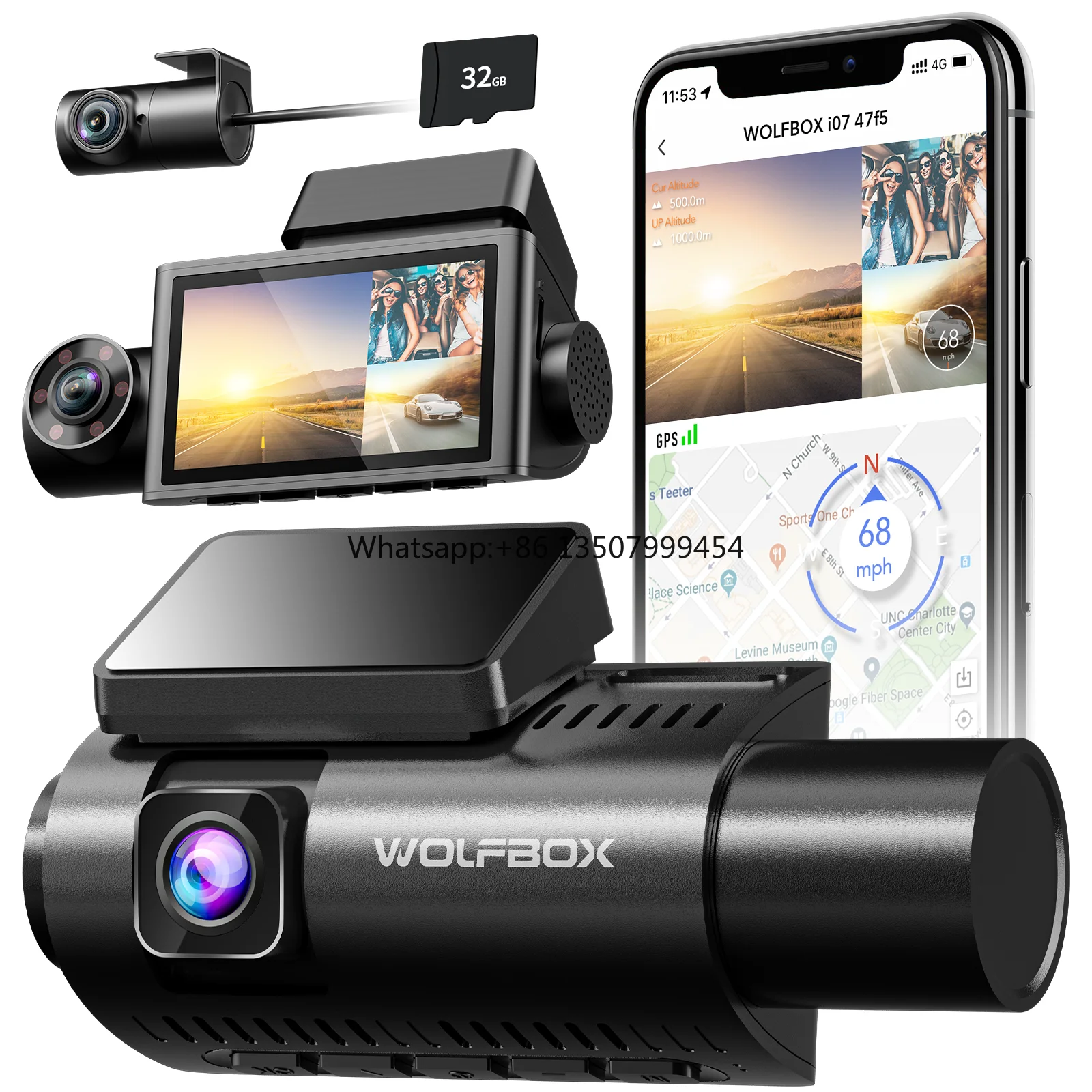 Wolfbox I07 4K Ön ve İç Kamera - Dash Cam 3 Channel 1080P incelemesi ve fiyatı