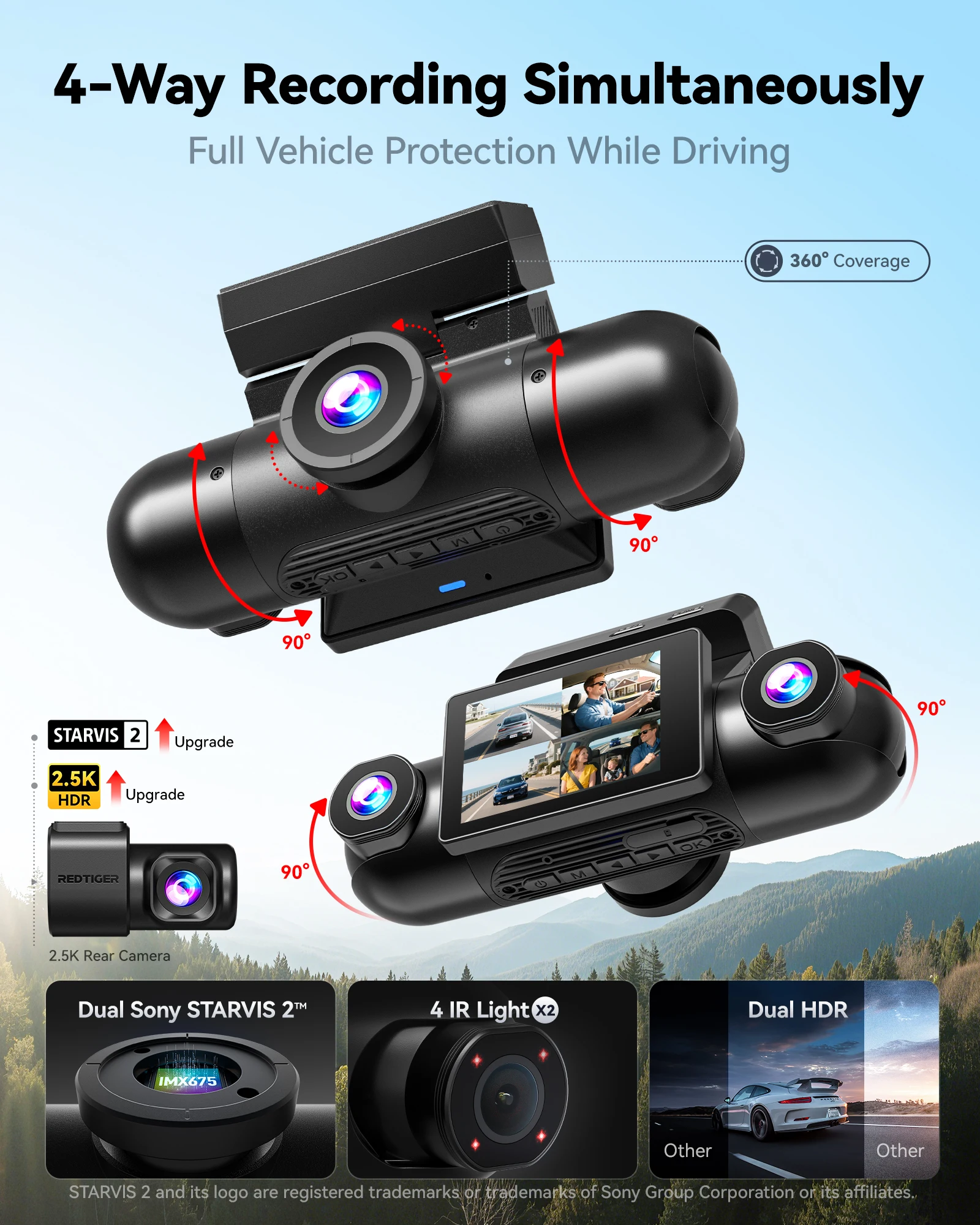 Distribütör VP40 2.5K*2+1080P* - Dual Dash Cam With Gps Wifi incelemesi ve fiyatı