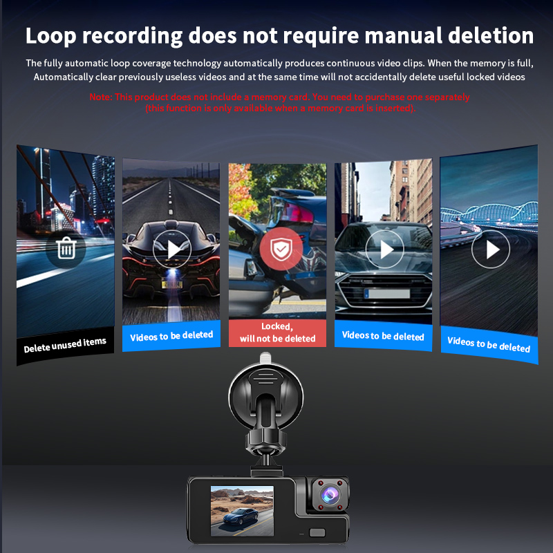 3 Kameralı 1080P Araç DVR Ön K - Dash Cam Night Vision Infrared incelemesi ve fiyatı