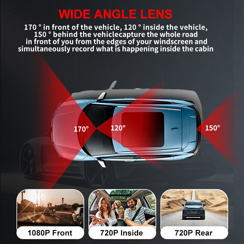 3 Kameralı 1080P Araç DVR Ön K - Dash Cam Night Vision Infrared incelemesi ve fiyatı